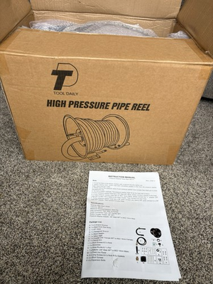 #ad Tool Daily Pressure Washer Hose Reel 300 FT 3 8quot; Heavy Duty Hand Crank 4000 PSI $89.99