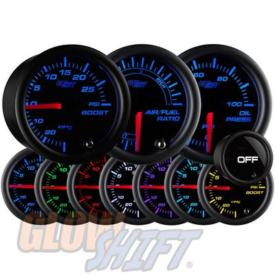 #ad GlowShift 52mm Tinted 7 Color Boost Vac Oil Pressure Air Fuel Ratio Gauge Set $214.99