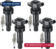 4 Ignition Coils 4 Spark Plugs UF652/93815 for Hyundai for Kia