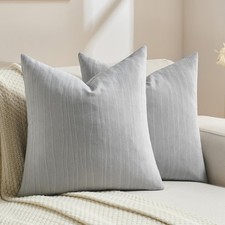 FUTEI Light Grey Chenille Decorative Throw Pillow Covers 26x26 Inch Set of 2,Sof