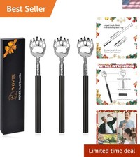 Durable Stainless Steel Bear Claw Back Scratcher Set - Travel-Friendly Gift Trio