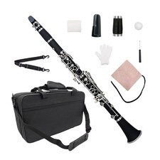 Black Ebonite Professional Clarinet Bb Key Clarinet Nickel Plated with Carry Bag