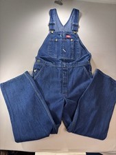 Dickies Dungarees Adult 40x30 Blue Bib Overalls Work Wear Canvas Carpenter Mens