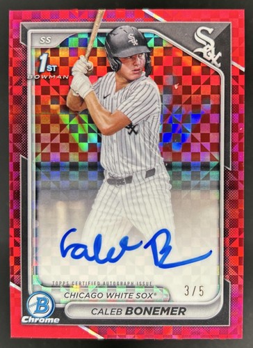 2024 Bowman Draft Caleb Bonemer Chrome Auto Refractor Red X Fractor 1st #/5