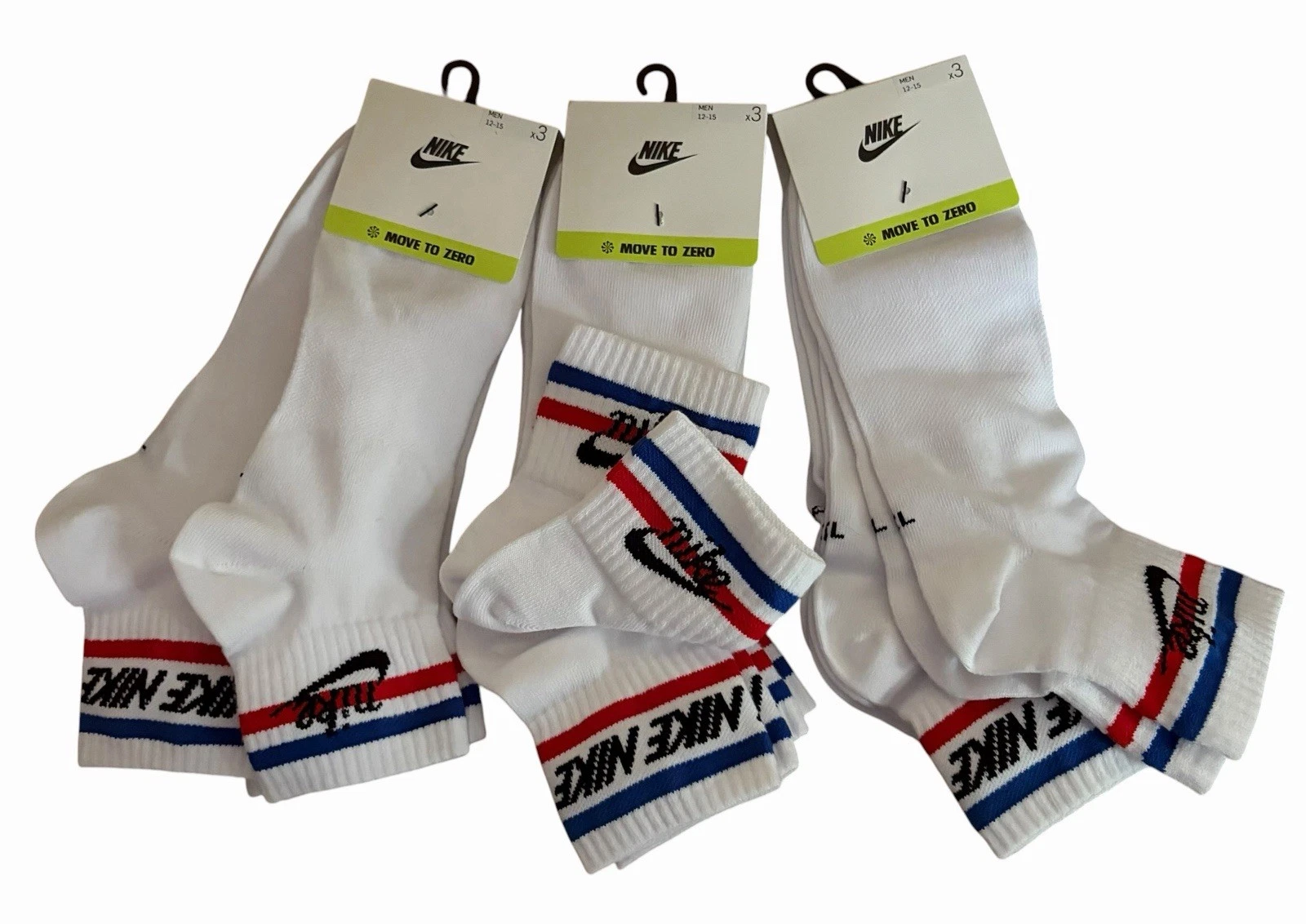 Nike Ankle Socks Men’s Size XL 12-15 Total Of 9 Pairs (3 Pack Lot Of 3) New