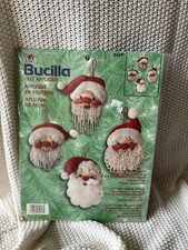 Vintage Bucilla Felt Sequins Bead Christmas Santa  s Ornament Kit Sealed 