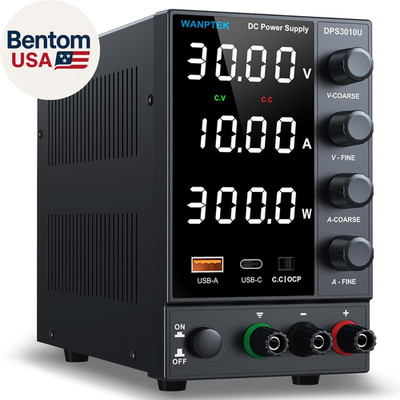 DC Power Supply Variable 0-30V 0-10A, Adjustable Switching Regulated Bench Power