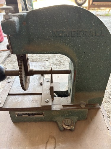 NUMBERALL MODEL 48 NUMBERING & LETTERING STAMPING MACHINE With Plates