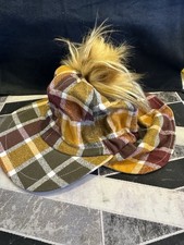Georges Hats Kids Sun Trucker Hat Plaid Excellent Condition