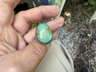Antique Woman’s Turquoise & Silver Southwest Native American Indian Ring No Res.