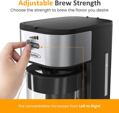 Iced Tea Maker with 2.5-Quart Pitcher, Iced Coffee Brewing Maker for Ground Coff
