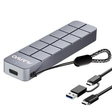 M.2 NVMe SSD Enclosure USB3.2 GEN2 10Gbps 8TB Capacity 2-in-1 Type-C Cable US...
