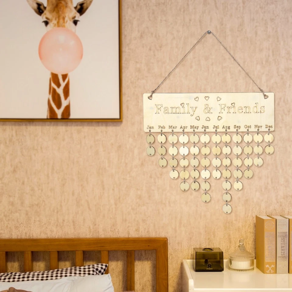 WINOMO 50pcs Round Wooden Slices With 50 Iron Set For Birthday Reminder Hanging - Image 4 of 4