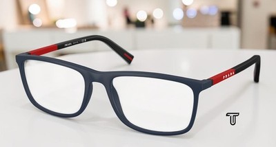 PRADA LINEA ROSSA PS 03QV MAG1O1 Matte Blue Demo Lens 57 mm Men's Eyeglasses