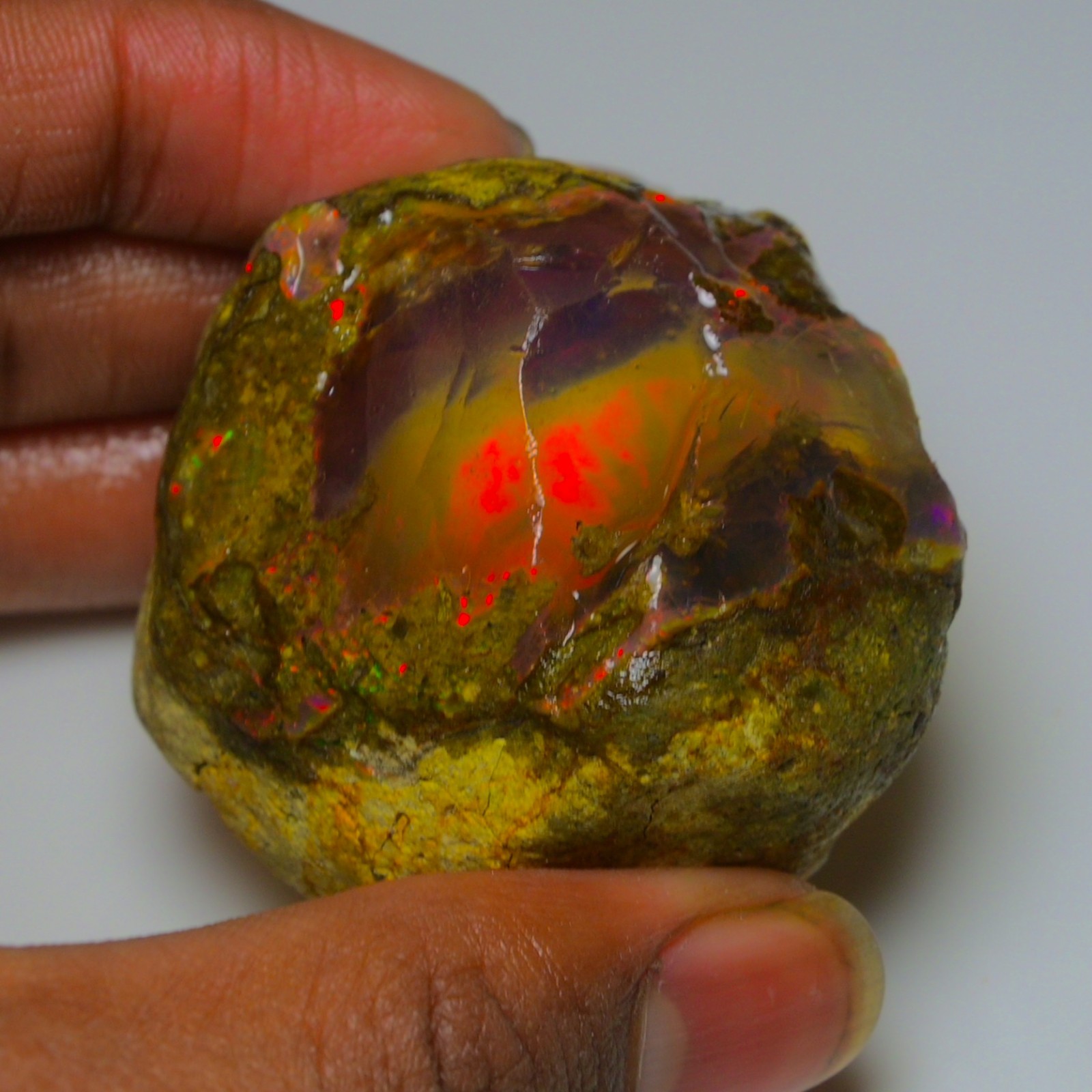 HUGE 358.00 Cts Natural Ethiopian Opal Rough - Multi Fire Welo Opal Raw Crystal