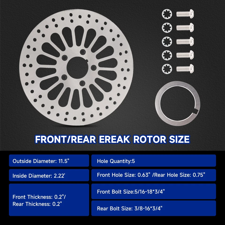 11.5" ( Front & Rear )Brake Rotors for Harley Touring Dynas Touring Sportster - Image 2 of 4