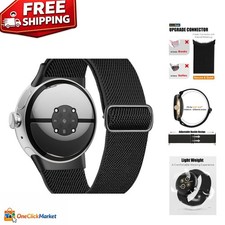 Upgraded Stainless Steel Lug Nylon Band for Google Pixel Watch 4/3/2/1 - 41mm