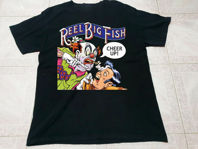 New Reel Big Fish Band Cheer Up Cotton Black T Shirt All Size UR784