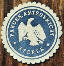 Historische Siegelmarke Preußisches Amtsgericht Steele vor 1929