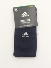 1 Pair Adidas Soccer Youth Kids Sz 9C-1Y Metro Ankle Compression Socks Navy