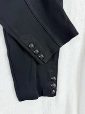 Talbots Ponte Pants Medium Petite Black Stretch Womens Button Hem