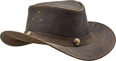 Men and Women Brown Genuine Leather Cowboy Western Hat | eBay display picture 3