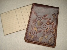 Ancien Carnet de Marques Jeu de Bridge Art Deco en cuir