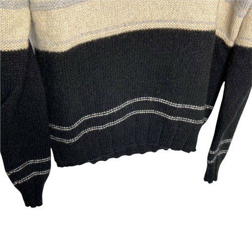 THE TERRITORY AHEAD Sweater Mens Medium Striped Lambs Wool Blend 1/4 zip - Picture 5 of 8