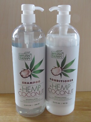 NATURAL THERAPY HEMP COCONUT SHAMPOO 33.8 OZ AND CONDITIONER 30.6 OZ LITERS