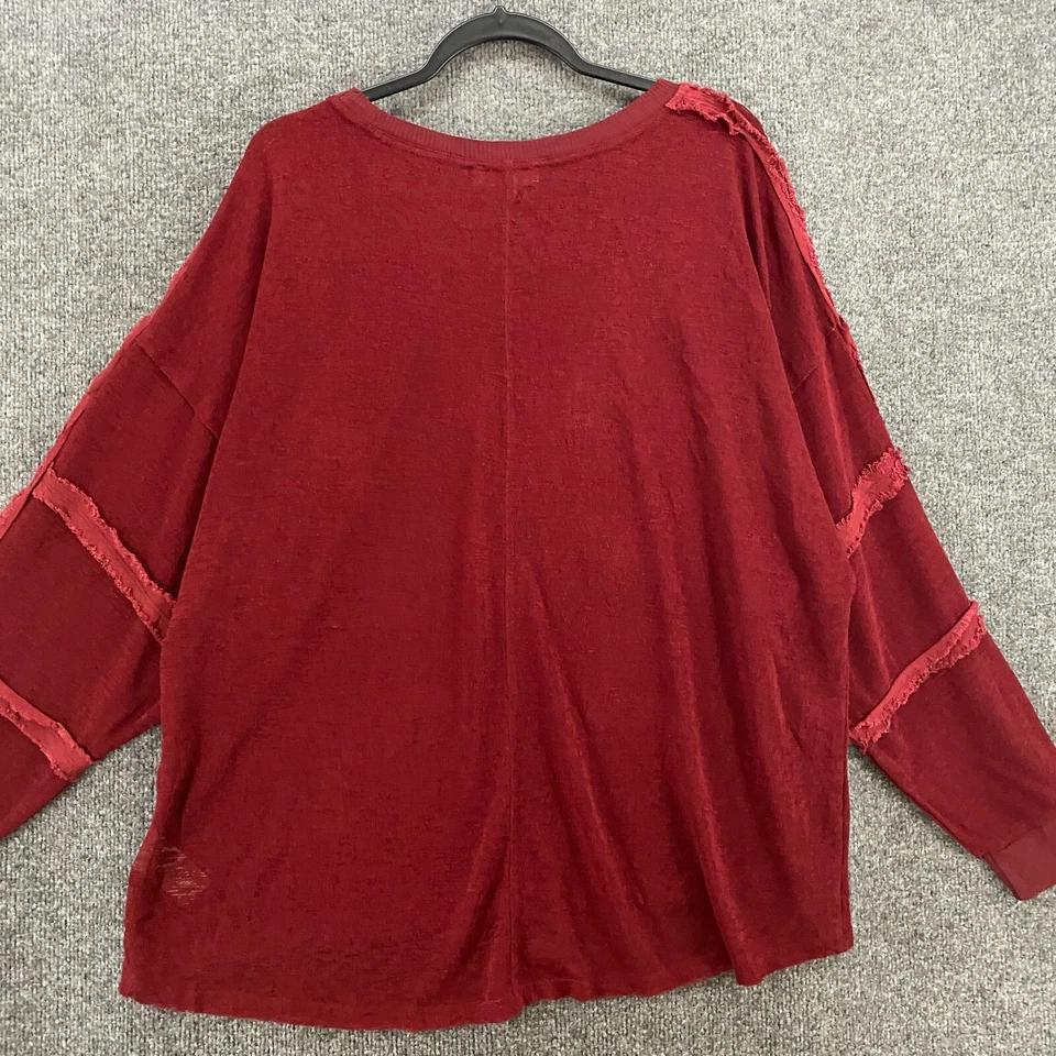 Suéter UMGEE Mujer XL Borgoña Pullover Mangas Largas Lagenlook Boho Hippie Foto 4 de 4