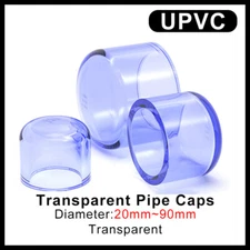 Transparent UPVC End Cap Cover Water Supply Pipe Fittings Diameter 20/25/32~90mm