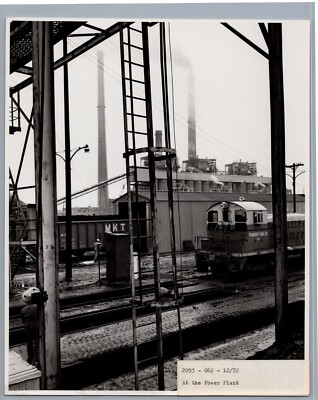 1972 Peabody Coal Co Power Mine Missouri 8x10 Photo Train at Power Plant  7709