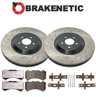 #ad FRONT BRAKENETIC Slotted Brake RotorsCeramic Pads Hellcat SRT w 6 PISTON BREMBO $546.21