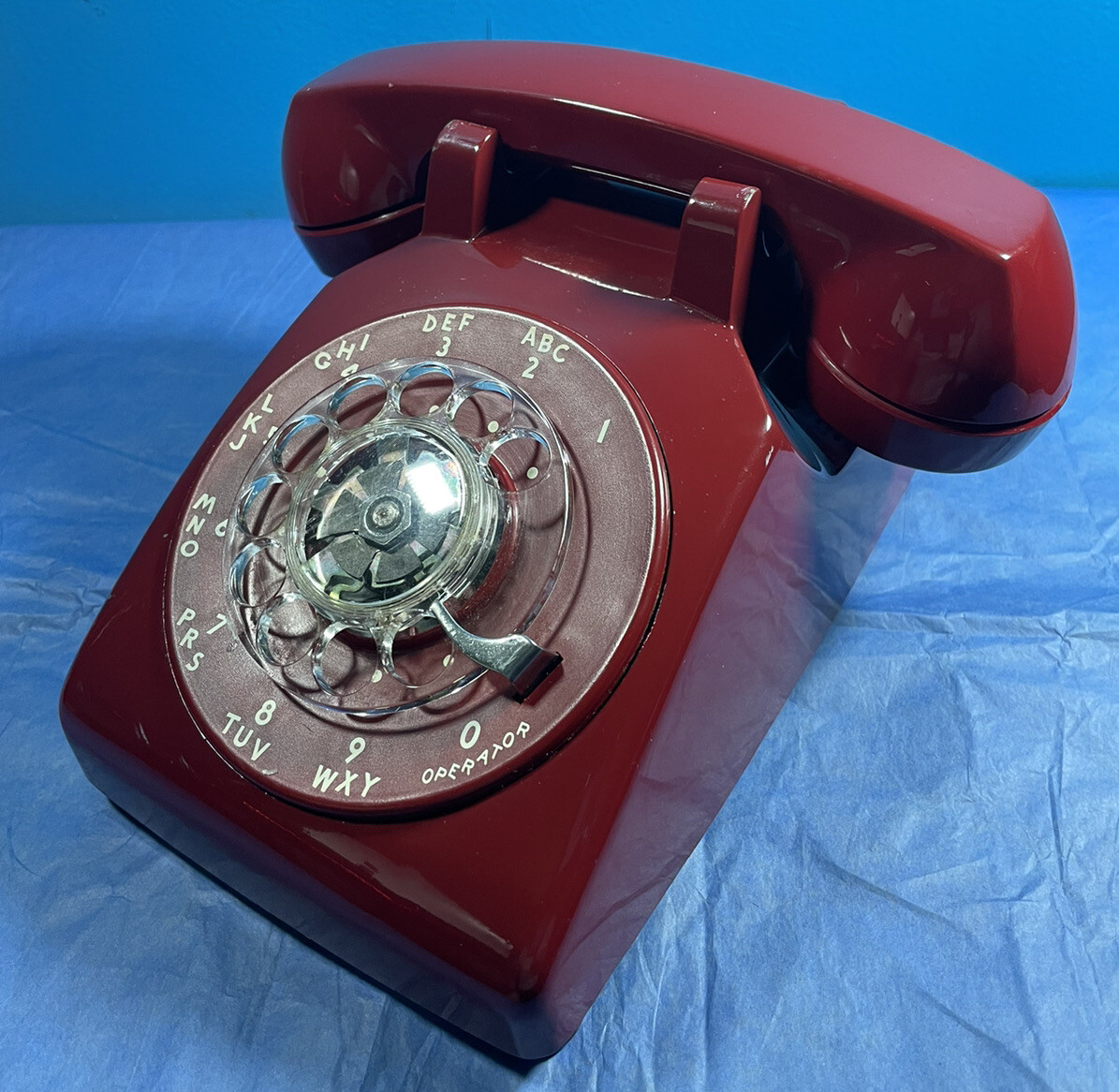Old Rodeo Phone Vintage Western Electric Hard Plastic 500 Red Rotary Phone Without ...