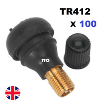 100x TR412 BRASS Tubeless Tyre Valves Rubber SnapIn Short MotrBike Mower Quality