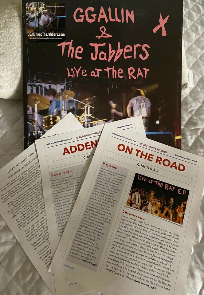 GG Allin & The Jabbers Live at the Rat 1980 OFFICIAL Band Release + Extras! Foto 2 de 4