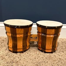 Mark II Bongo Two-Tone Wood Hand Drums Wooden 2 Drum Quality Music Accessories