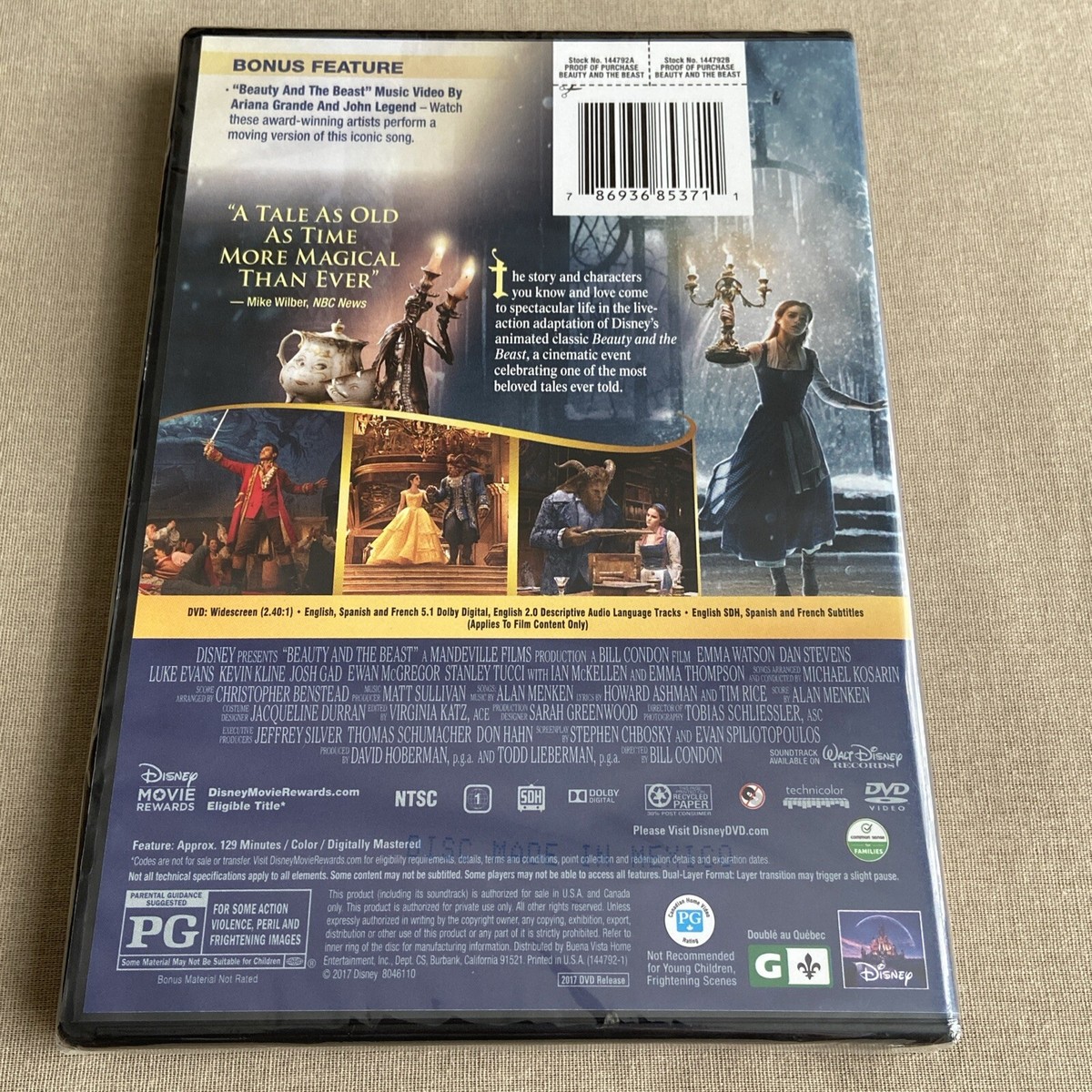 Disney: Beauty & the Beast (DVD, 2017 NEW) Live-Action Emma