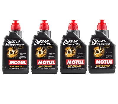 Motul Gear Competition 4 Liter 75W140 Synthetic Trans & Differential Fluid 4x1L