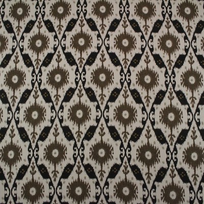 CLARENCE HOUSE CHENNAI IKAT ESPRESSO BROWN BLACK 100% LINEN FABRIC BY YARD 54''W