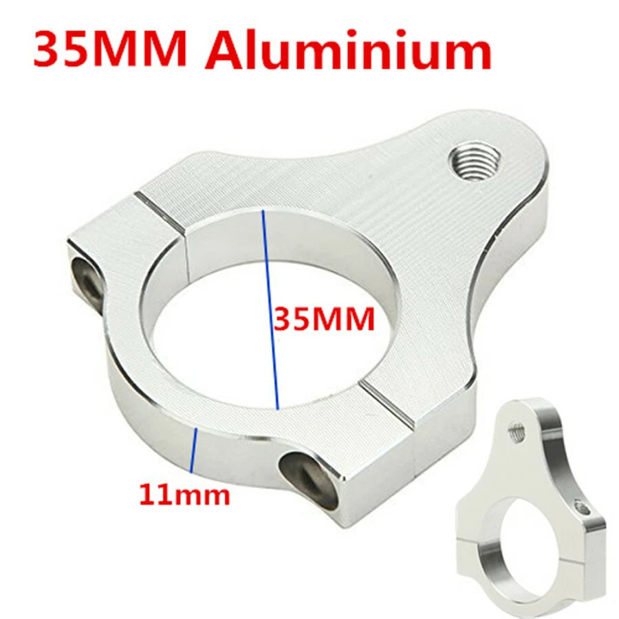 Motorcycle Steering Damper Stroke Fork Clamp Bracket 35mm Silver Aluminium Alloy - Image 2 of 4