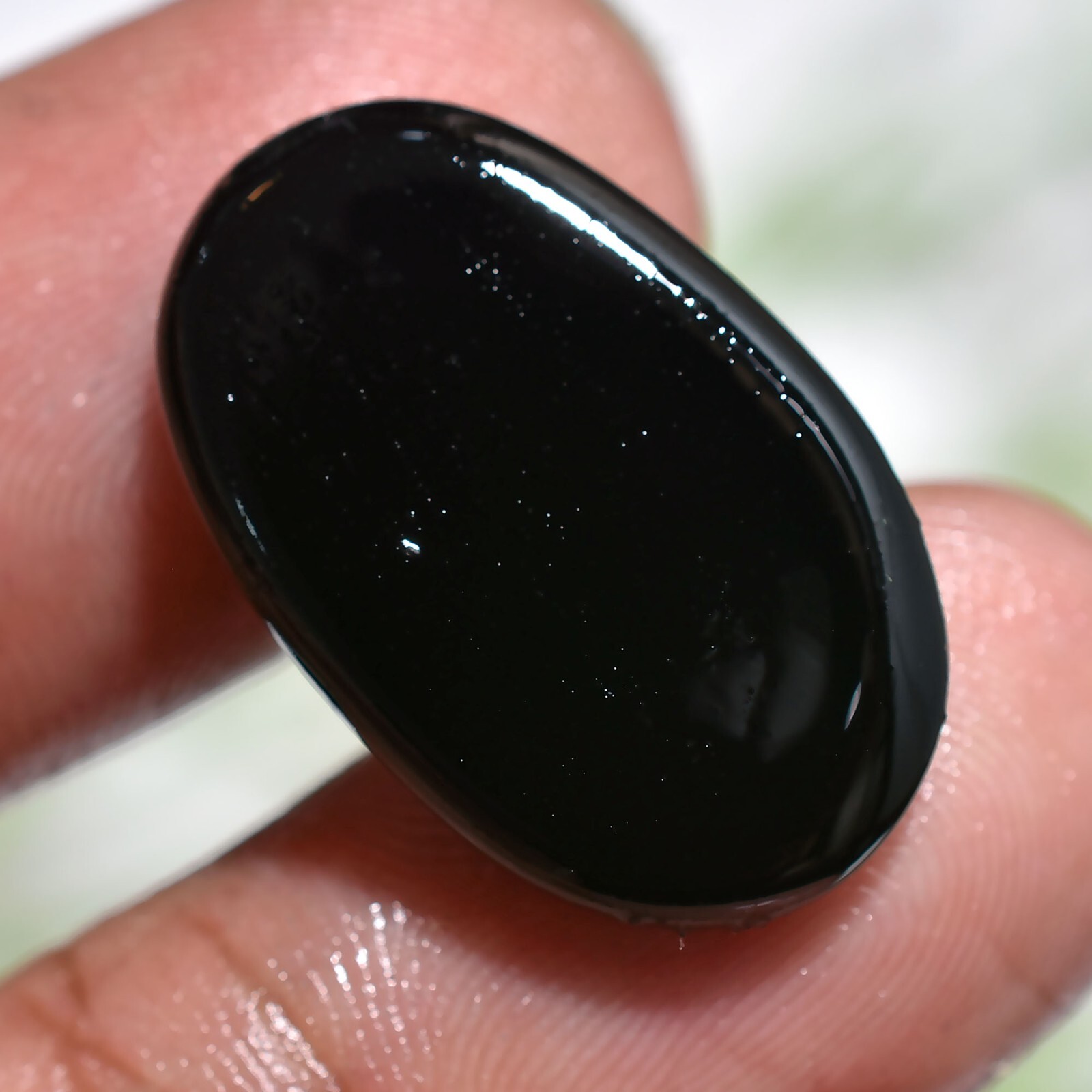 Black Oval Onyx Cabochon Loose Gemstone For Jewelry Making