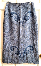 NWT Sag Harbor Blues Paisley Floral Long A-Line Skirt Lined Cotton Rayon Sz 12