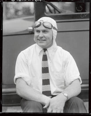 Ray Keech driver white car This is a close up without goggles 1928 Old Photo