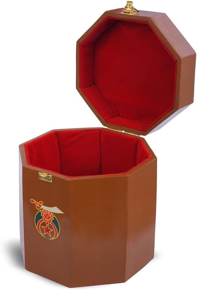 BRICKS MASONS Shriners Fez Case Wooden With Red Velvet Interior eBay