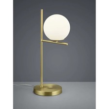 Modern Satin Gold Table Lamp With White Glass 1 Light For Bedroom TR586