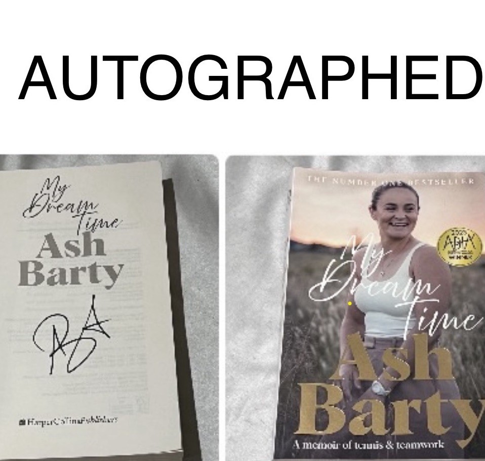 Ash barty signed autographed book my dream time australian tennis merchandise