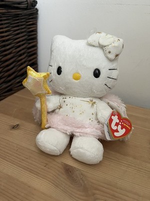 Brandneu mit Etikett Gold Angel Hello Kitty TY Plüschtier 6 Zoll brandneu Stofftier