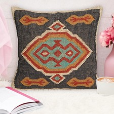 100% Indian Natural Jute Pillow Cover "18x18" Handmade Kilim Jute Cushion Cover