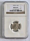 C100. 1953-D NGC MS66FT ROOSEVELT DIME 10c #1211939-024